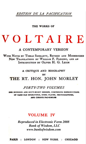 The Works of Voltaire, Vol. 4 of 42 vols + INDEX volume 43